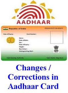Aadhaar corrections