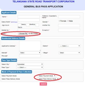 bus pass TSRTC