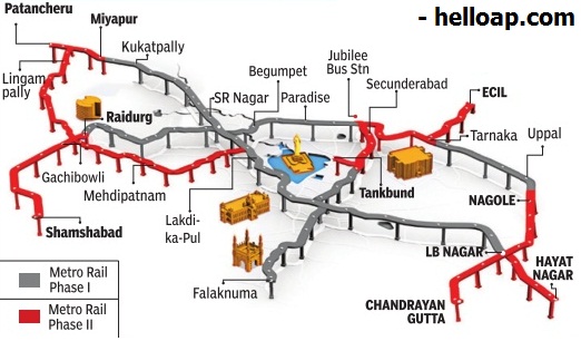 Hyderabad Metro Rail Phase 2 Route Map Stations And