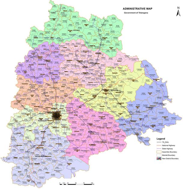 Telangana 17 New Districts, 15 Revenue Divisions, 46 Mandals - Draft ...