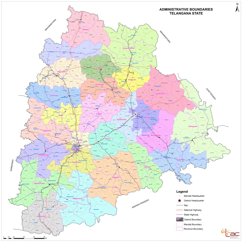 Gadwal, Jangaon and Sircilla Districts in Telangana – Shamshabad is ...