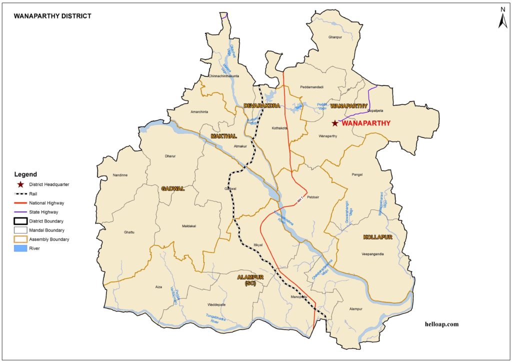 New Wanaparthy District Map, Mandals, Assembly Constituencies in ...